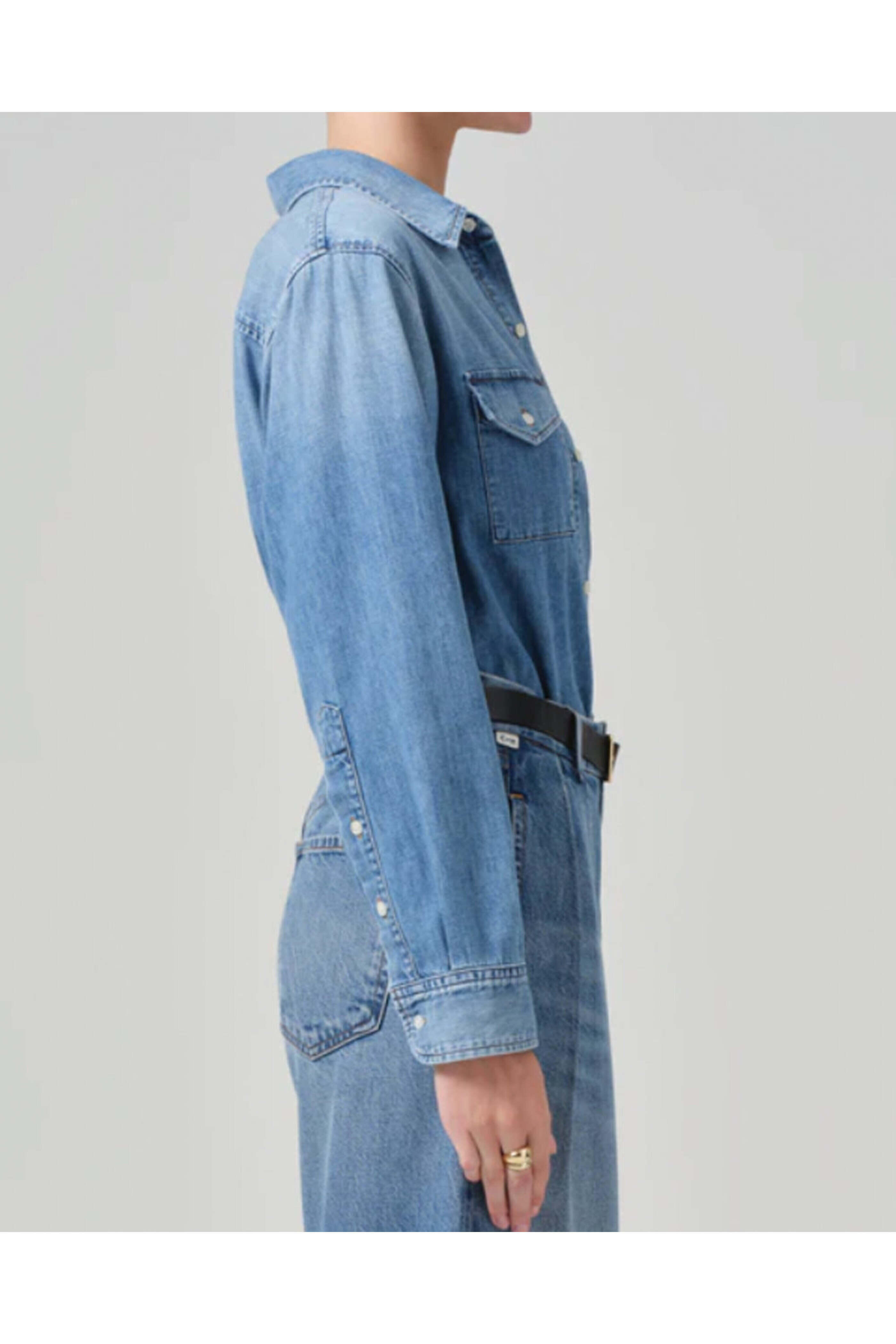 Citizens of Humanity - Carolina Blue Baby Shay Crop Shirt