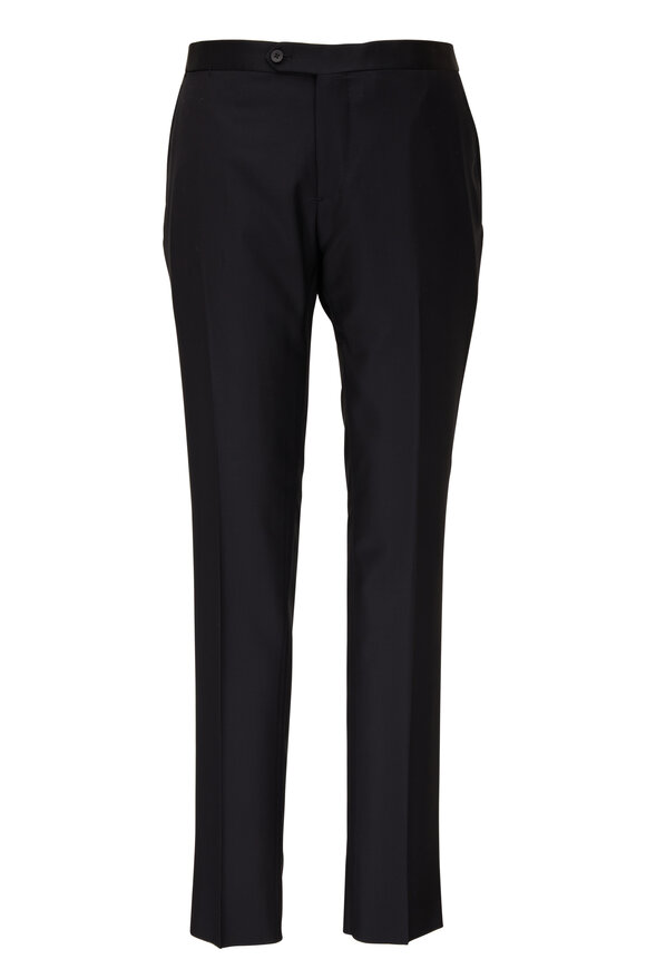 Isaia - Black Wool Peak Lapel Tuxedo