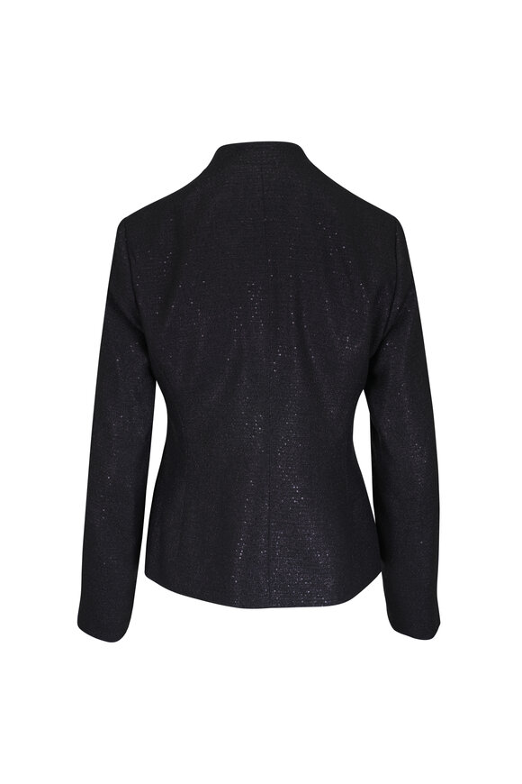 Kiton Black Double Breasted Sequin Lurex Jacket - view 4