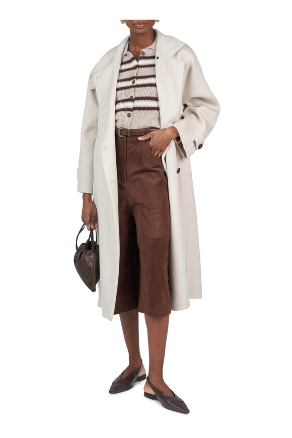 Brunello Cucinelli Pearl Cashmere Asymmetric Coat - view 4
