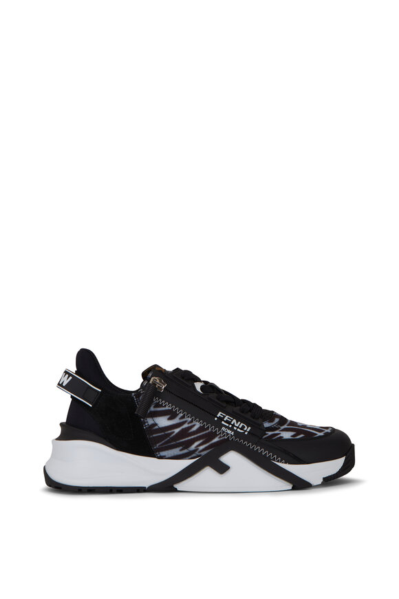 Fendi - Flow Black & White FF Side Zip Sneaker 