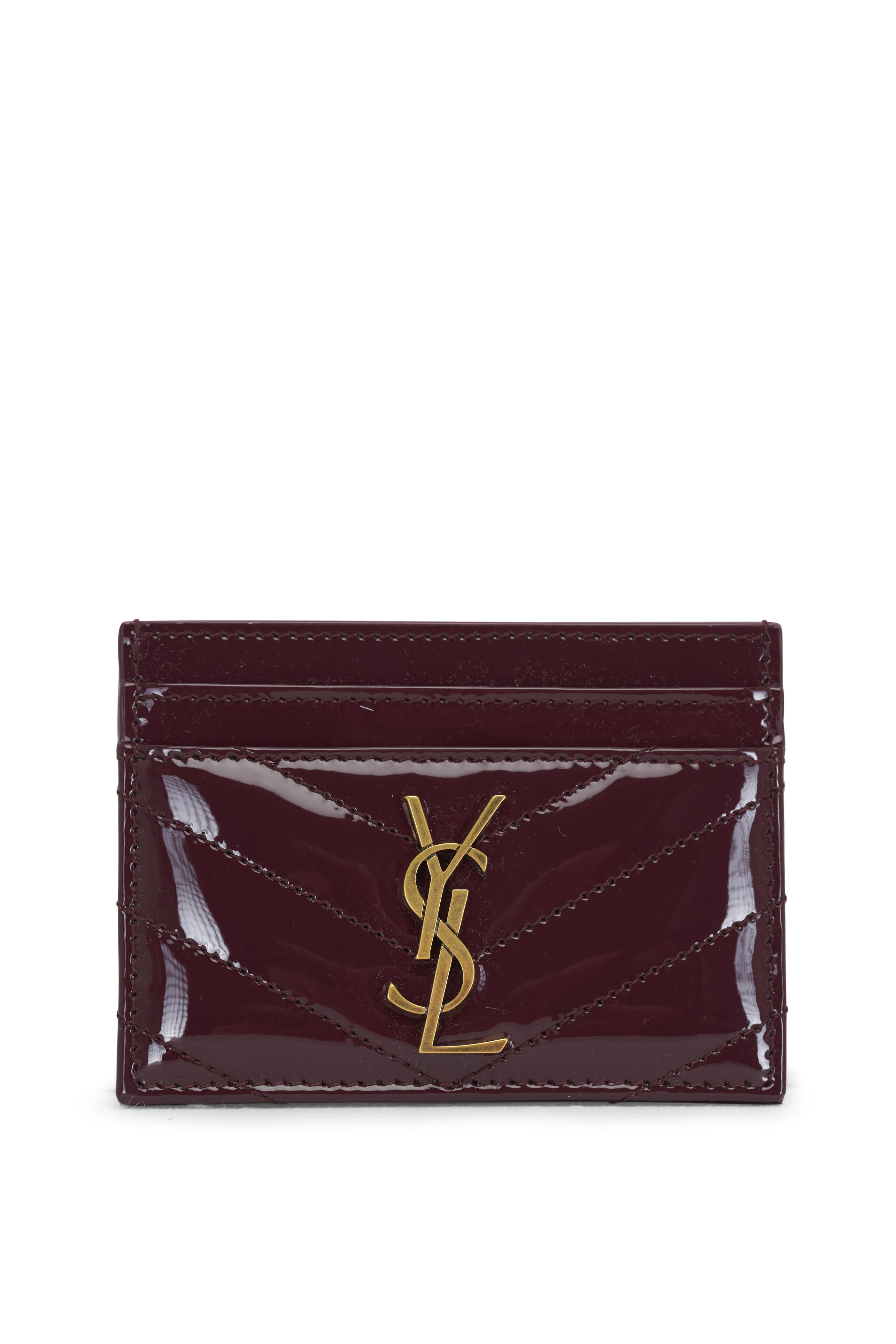 Saint Laurent - Cassandre Matelassé Dark Red Card Case