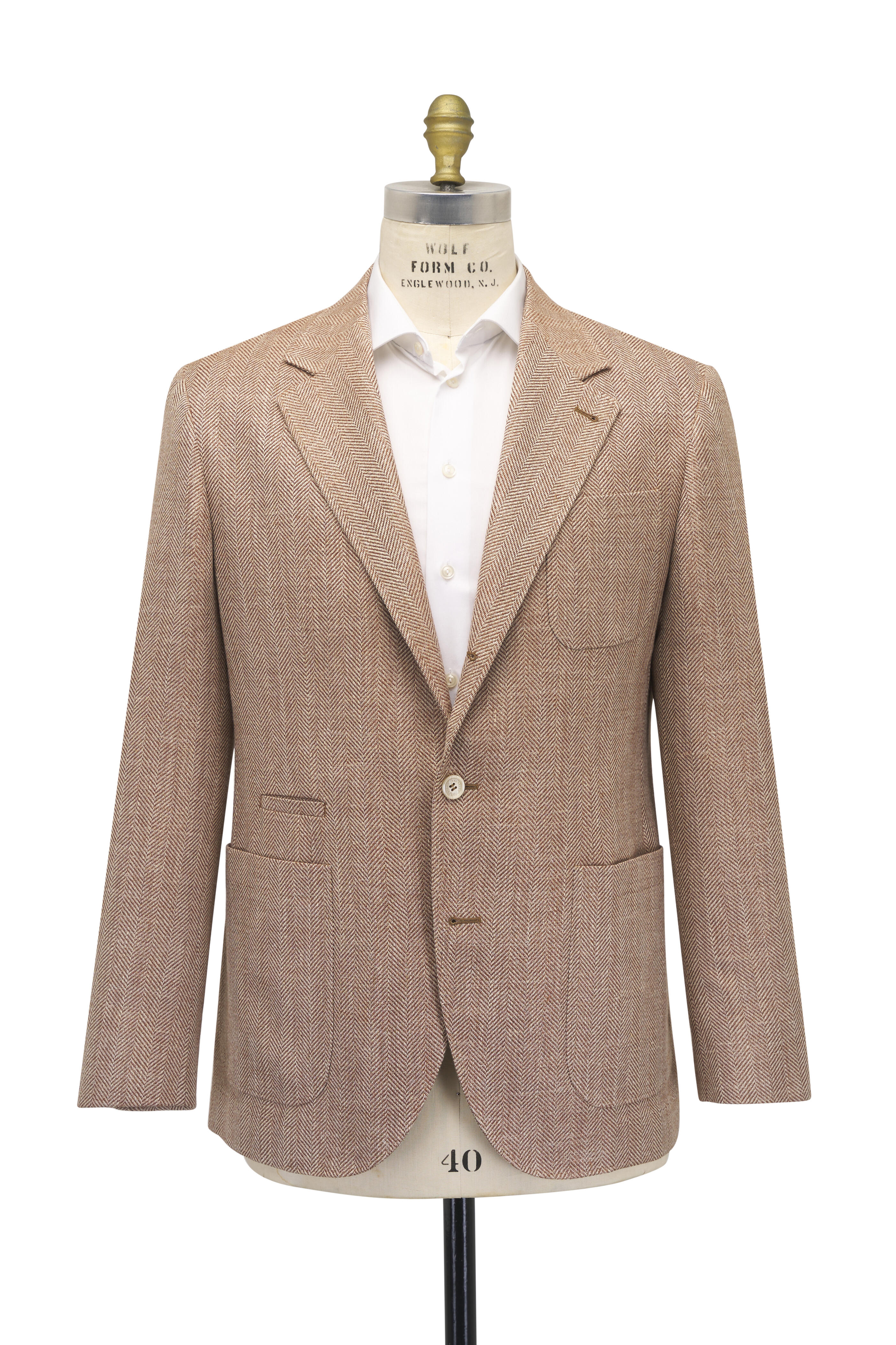 Brunello Cucinelli - Rust Herringbone Wool, Silk, & Linen Sportcoat