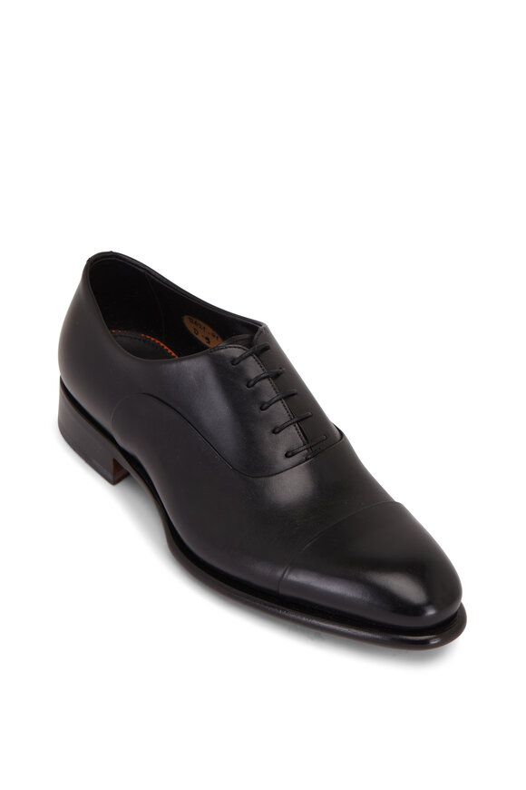 Santoni - People VVDN01 Black Wholecut Leather Oxford