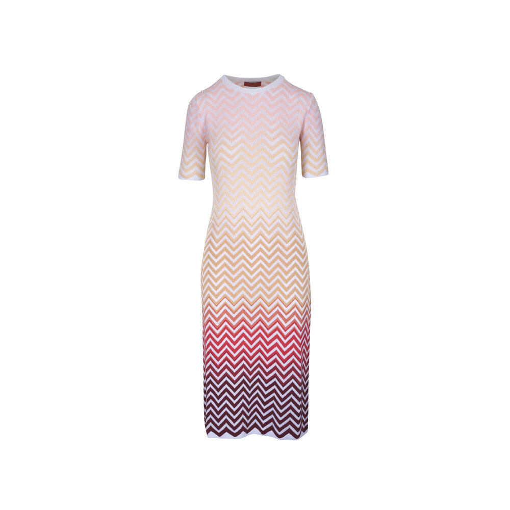 Missoni - Ivory Multicolor Chevron Print Dress | Mitchell Stores