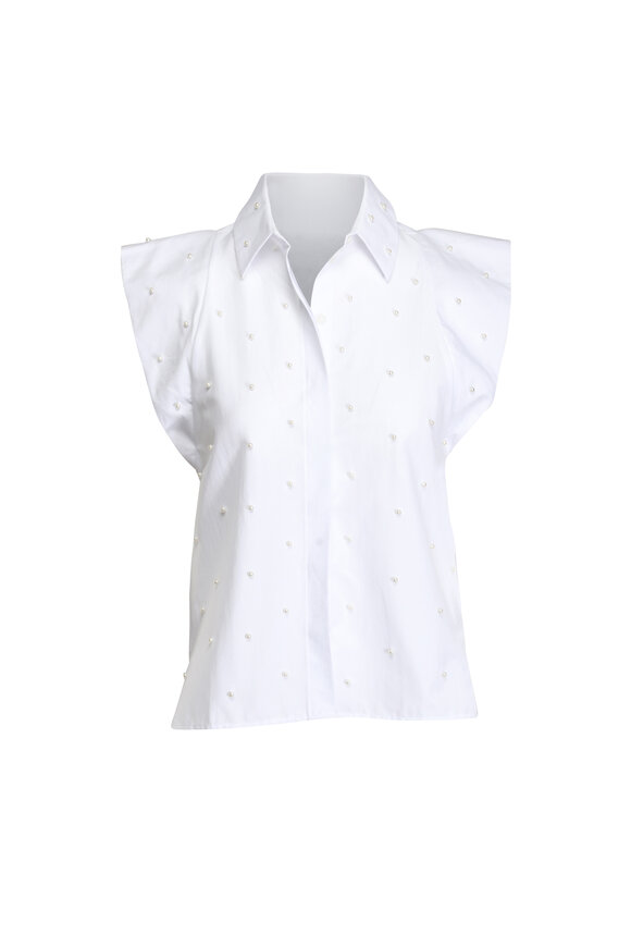 Theo The Label Astraea Pearl Embellished Sleeveless Blouse - view 1