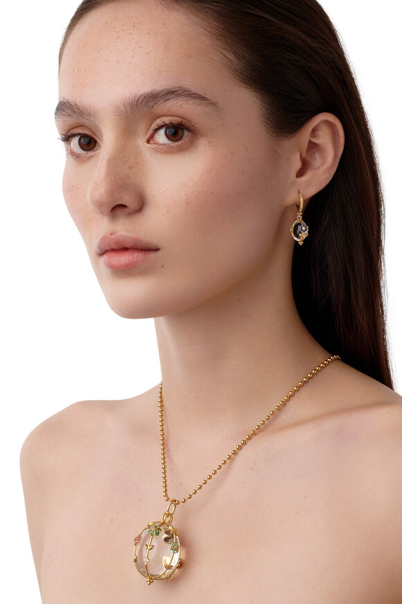 Temple St. Clair 18k Gold Large Rainbow Fiori Amulet - view 2