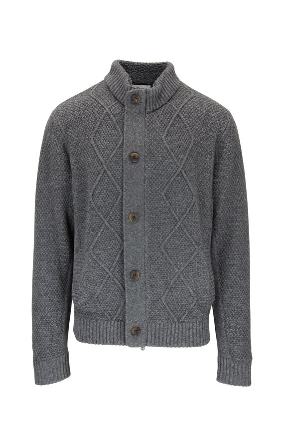 Peter Millar - Sharkskin Gray Button Down Cardigan