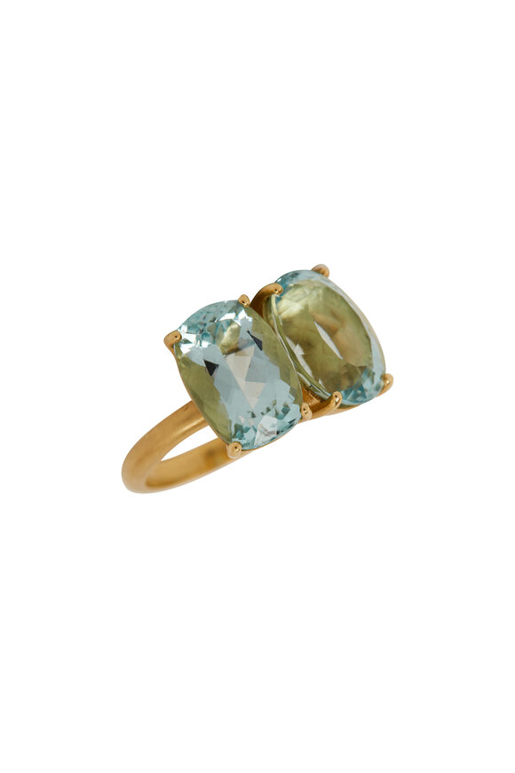 Irene Neuwirth - Gemmy Yellow Gold Aquamarine Ring