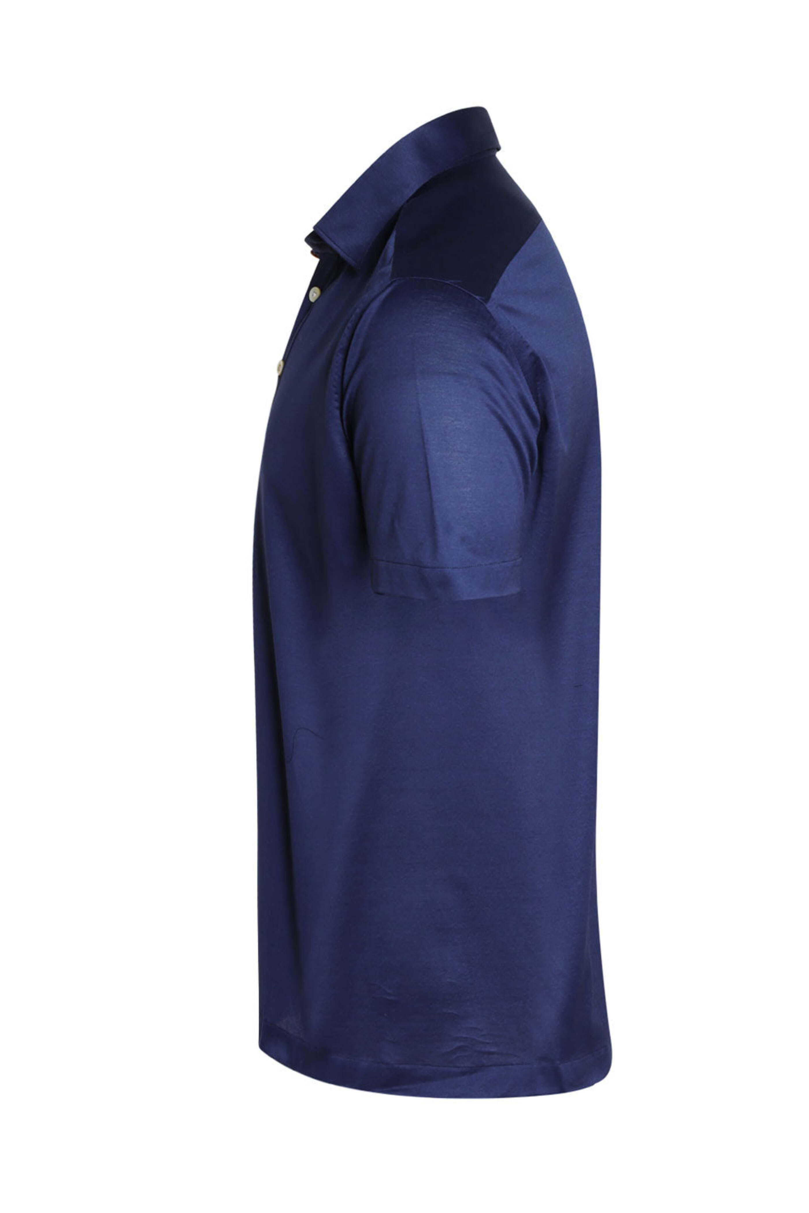 Kiton - Dark Blue Positano Cotton Short Sleeve Polo