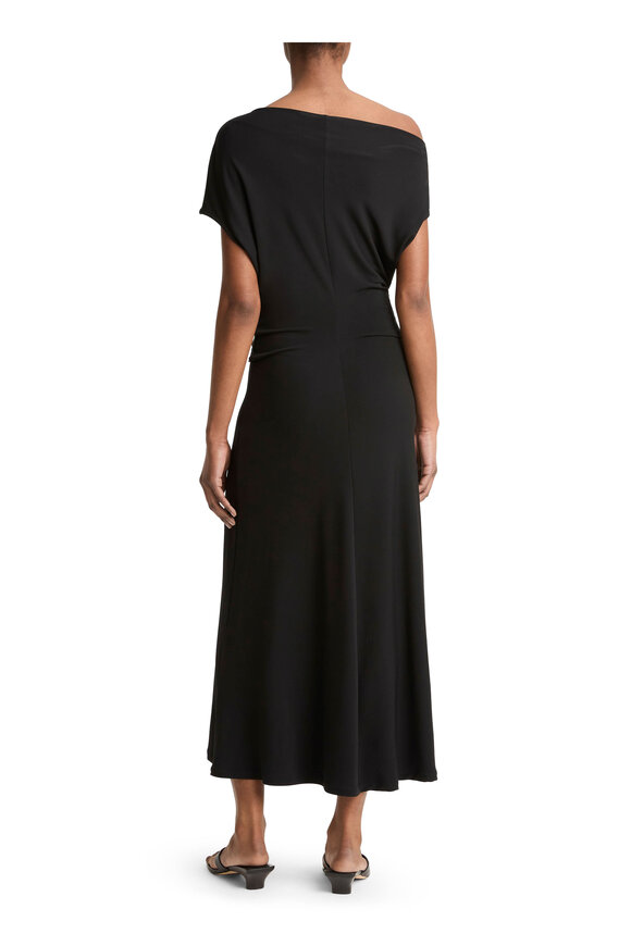 Vince Black Matte Jersey Off-Shoulder Midi Dress - view 3