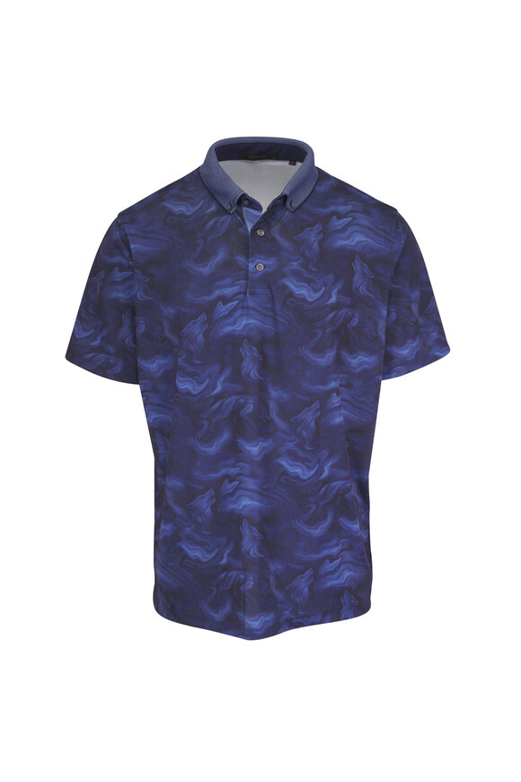 Greyson Maltese Blue Print Polo - view 1