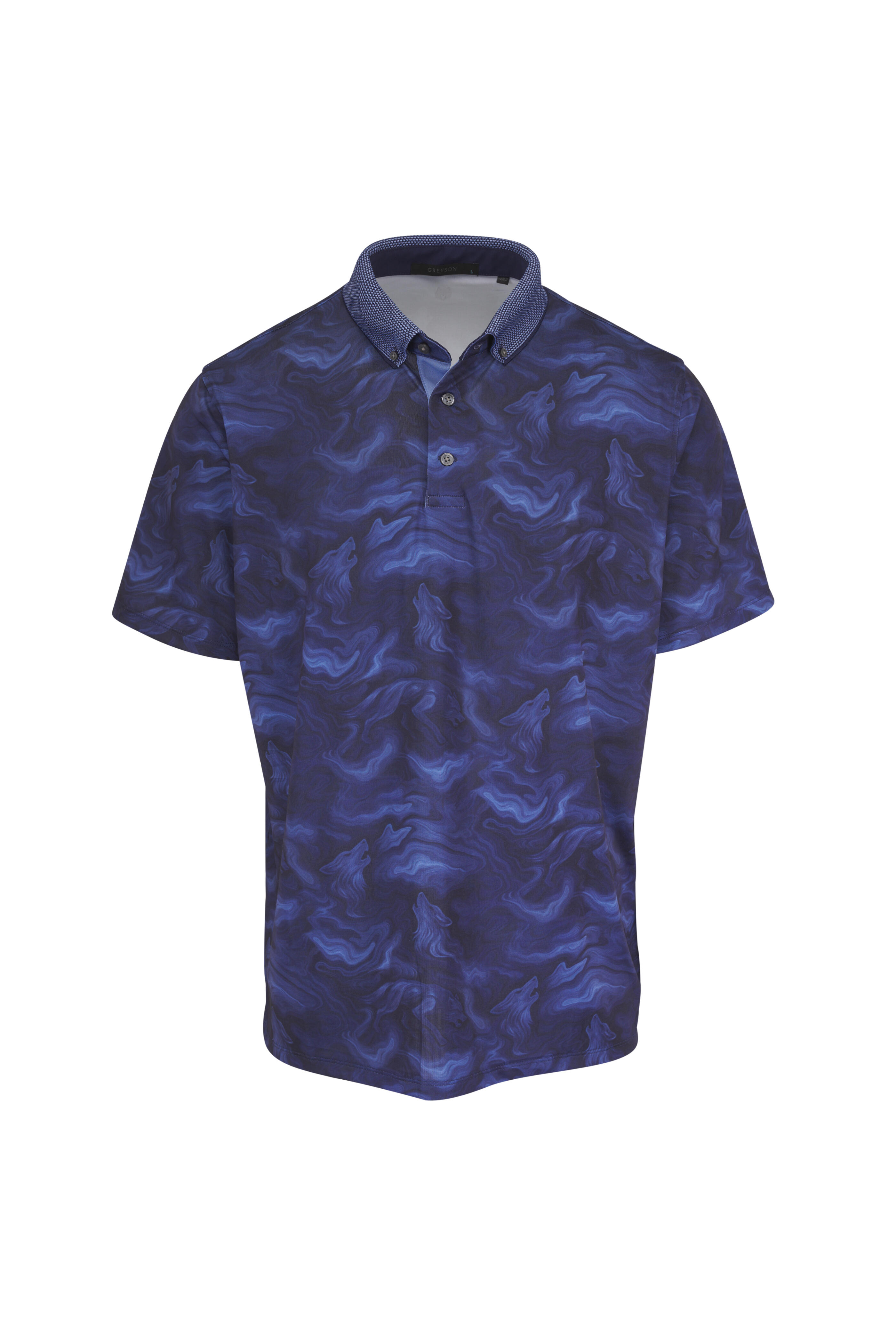 Greyson - Maltese Blue Print Polo - view 1