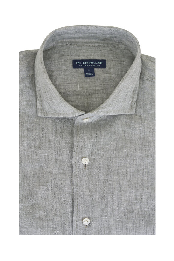 Peter Millar Astino Willow Check Linen Sport Shirt