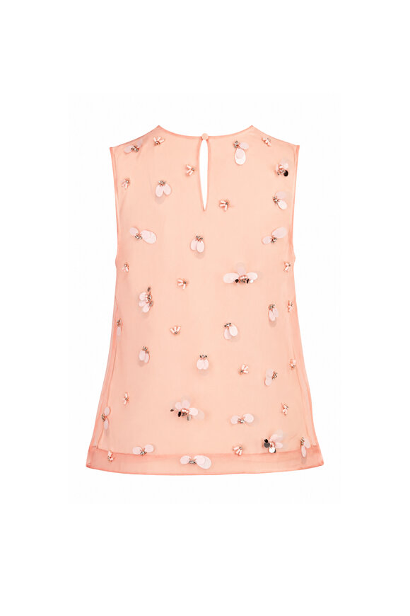 Simkhai Celia Bubblegum Pink Embellished Organza Top - view 2