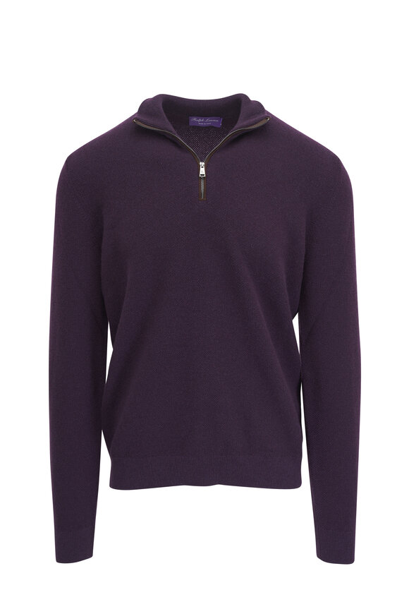 Ralph Lauren Purple Label 100% Cashmere Made in Italy Quarter offers Button Pullover