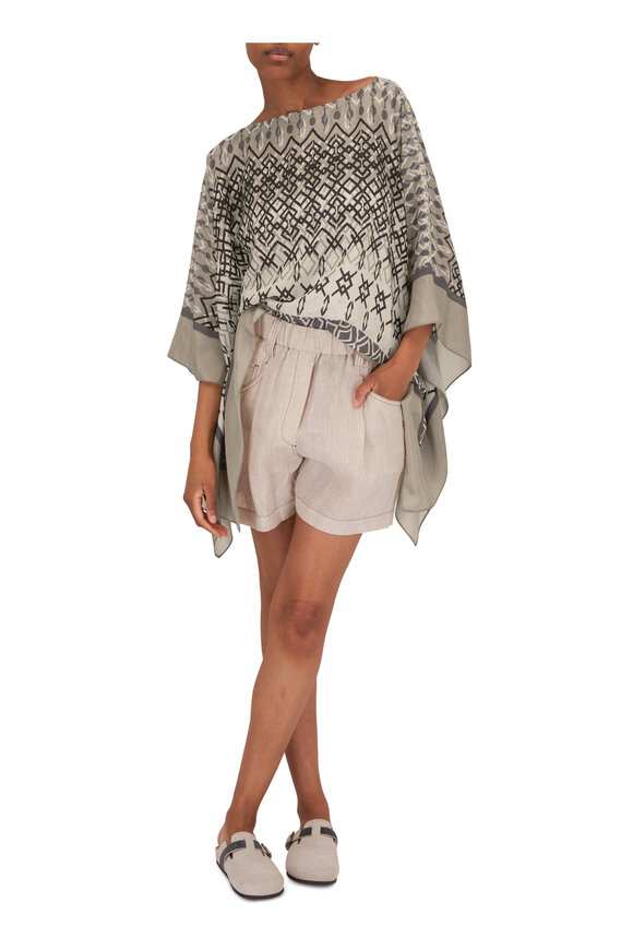 Brunello Cucinelli - Mediterraneo Print Silk Poncho 