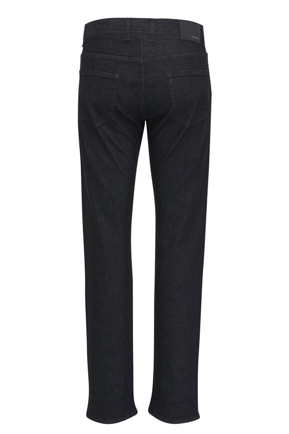 Canali - Black Cotton & Cashmere Stretch Denim Pant 