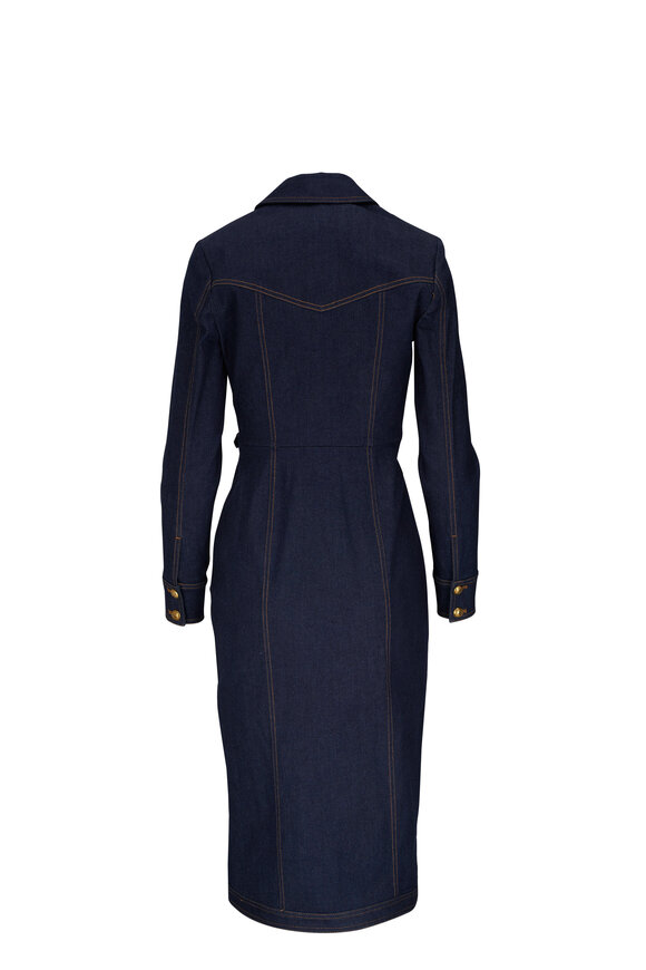 Veronica Beard - Arlington Dark Oxford Denim Wrap Dress 