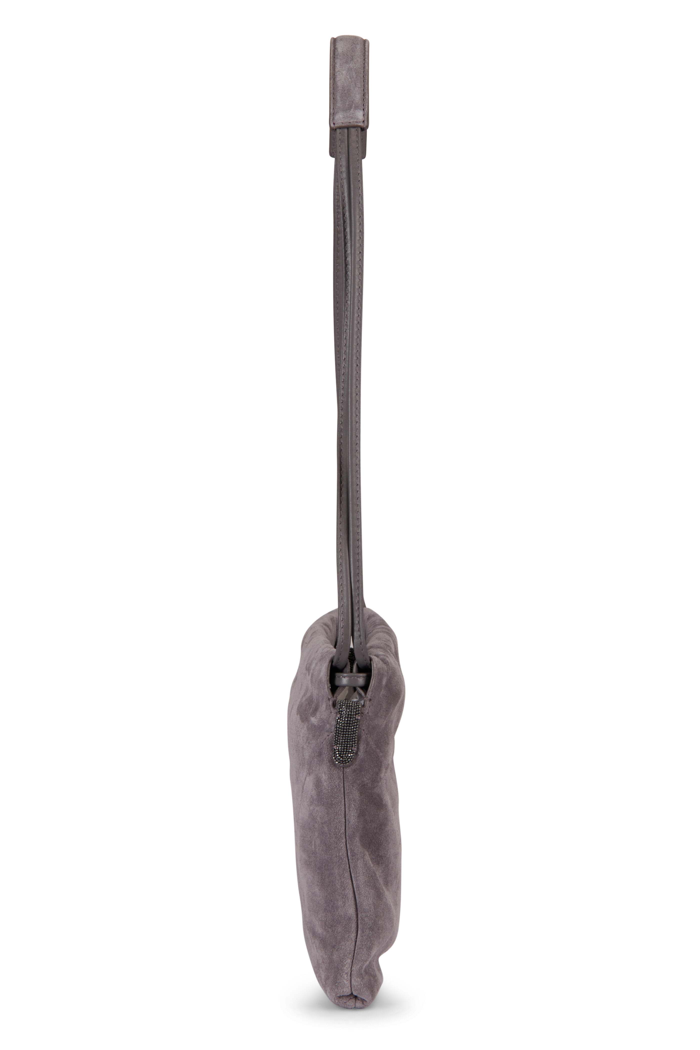 Brunello Cucinelli - Small Duo Steel Suede Shoulder Bag - view 3