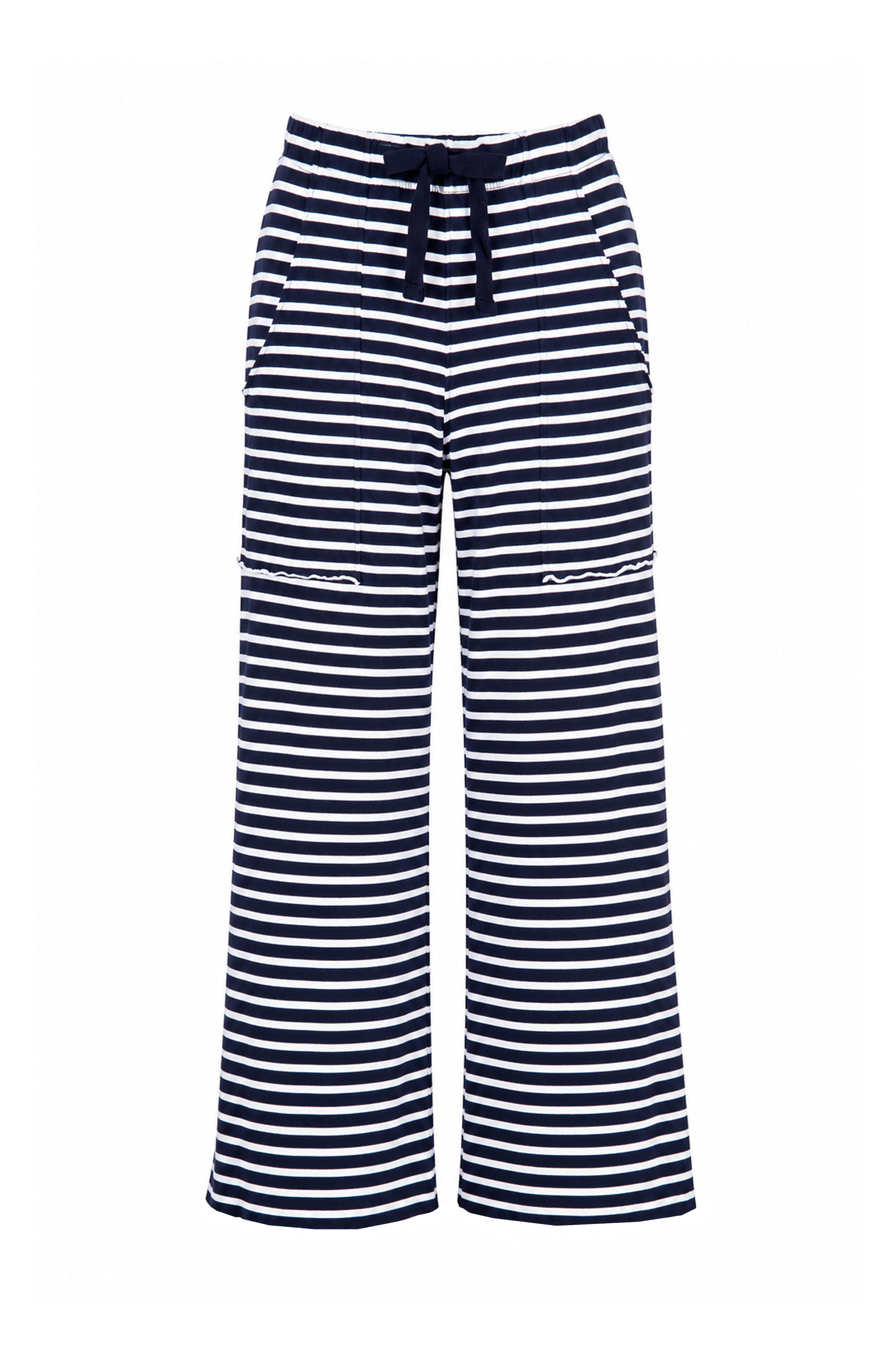 Frank & Eileen - Penny Yacht Stripe Patch Pocket Jersey Pant - view 1