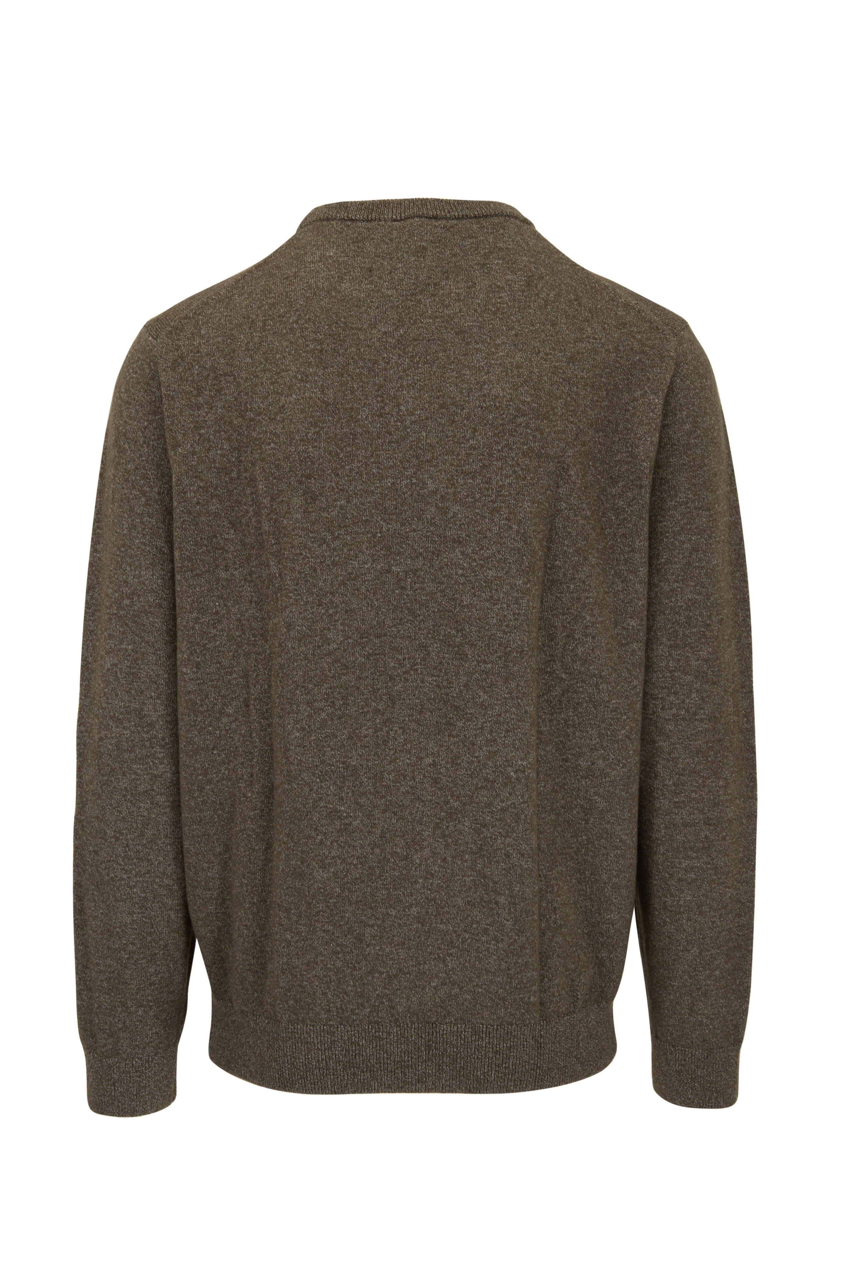 Faherty Brand - Jackson Hole Heathered Olive Crewneck Sweater