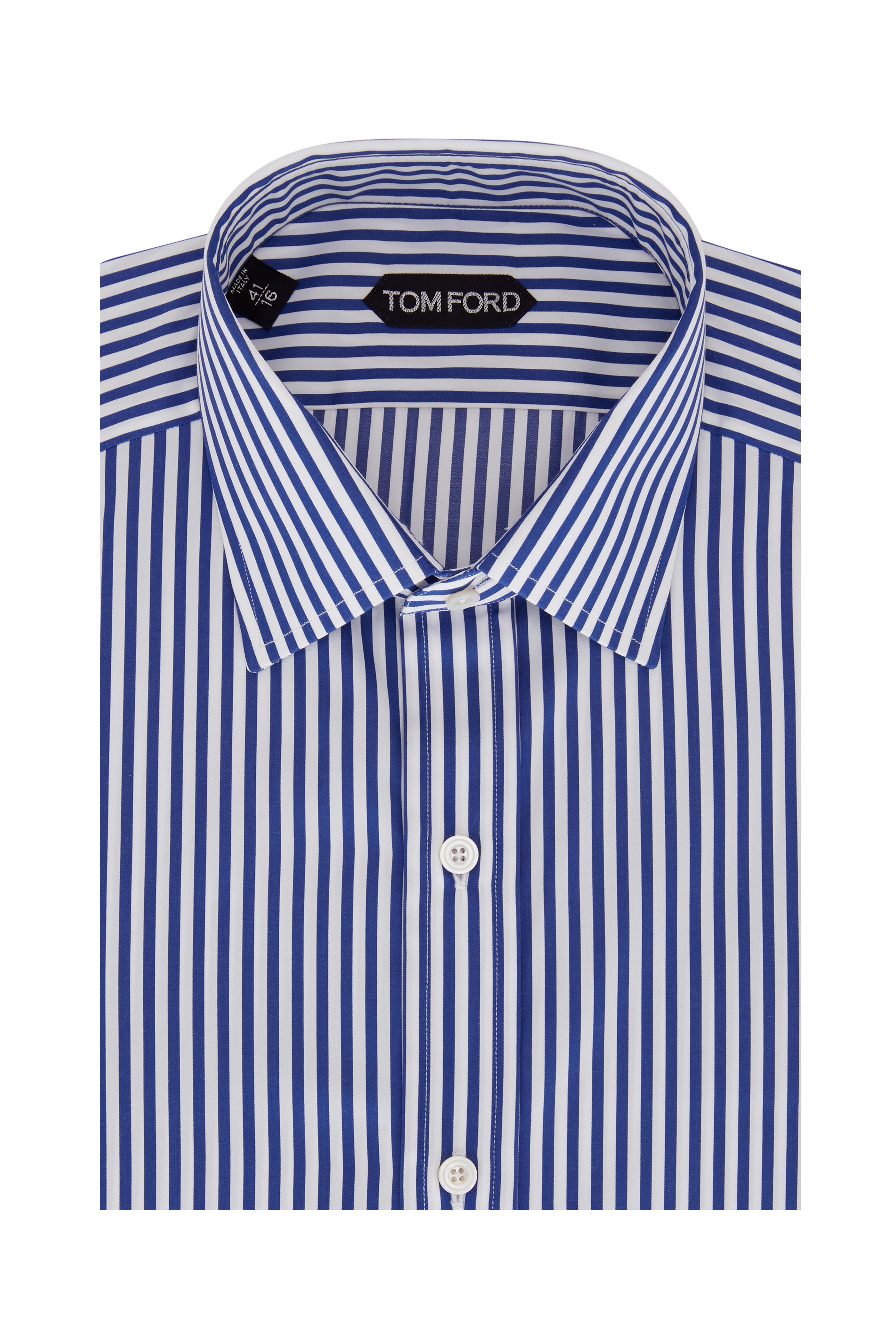 Tom Ford - Navy Blue Striped Dress Shirt | Mitchell Stores