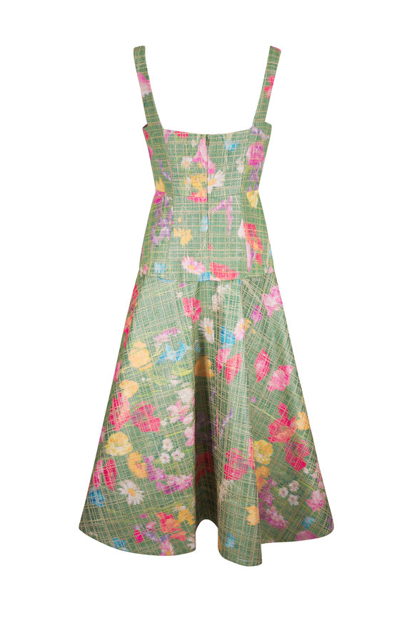 Lela Rose Cactus Flower Floral Print Raffia Dress - view 3