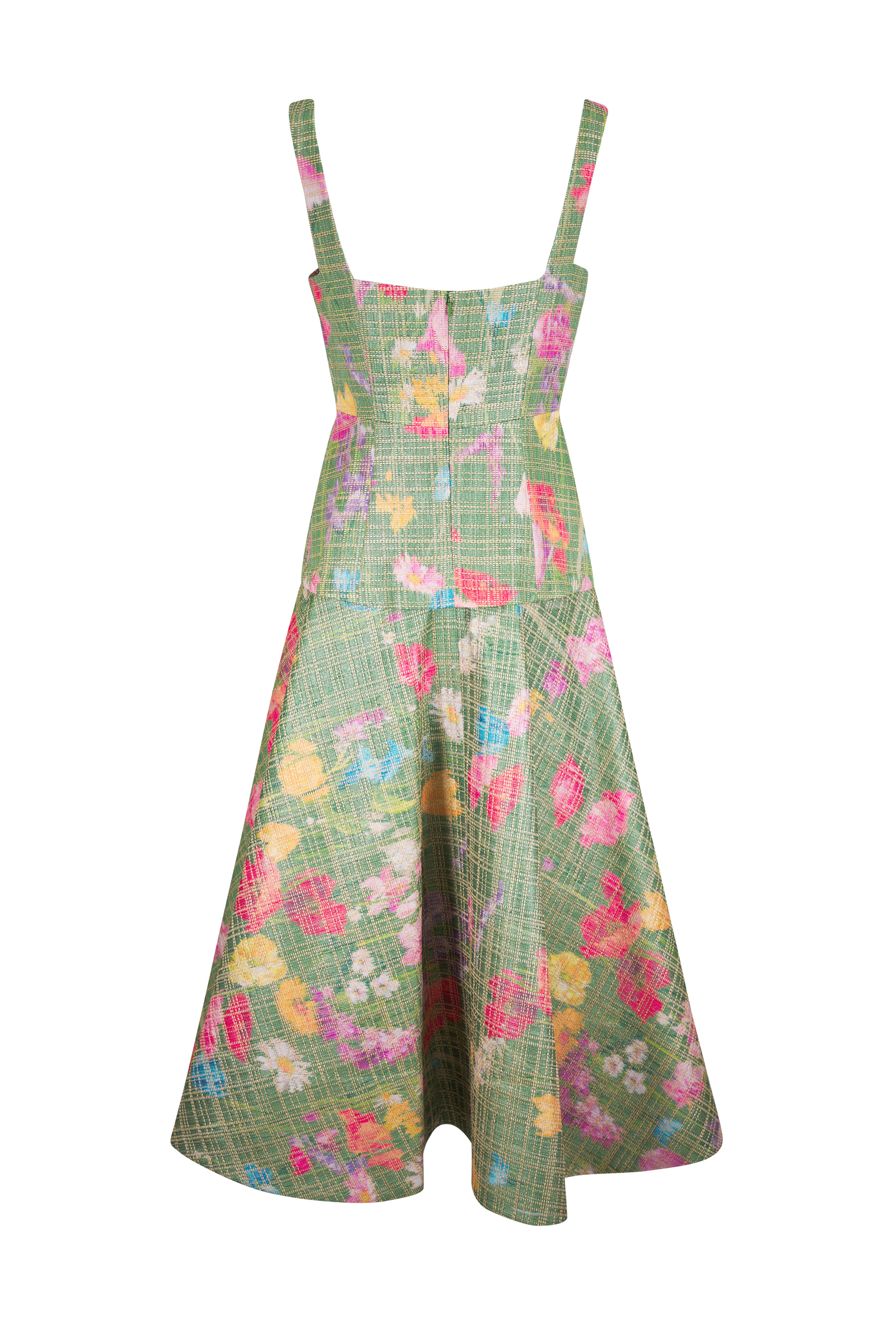 Lela Rose - Cactus Flower Floral Print Raffia Dress