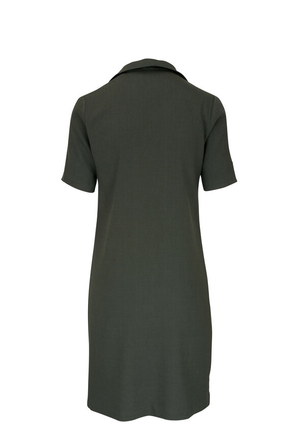 Peter Cohen - Paola Green Stretch Linen Collared Shirt Dress 