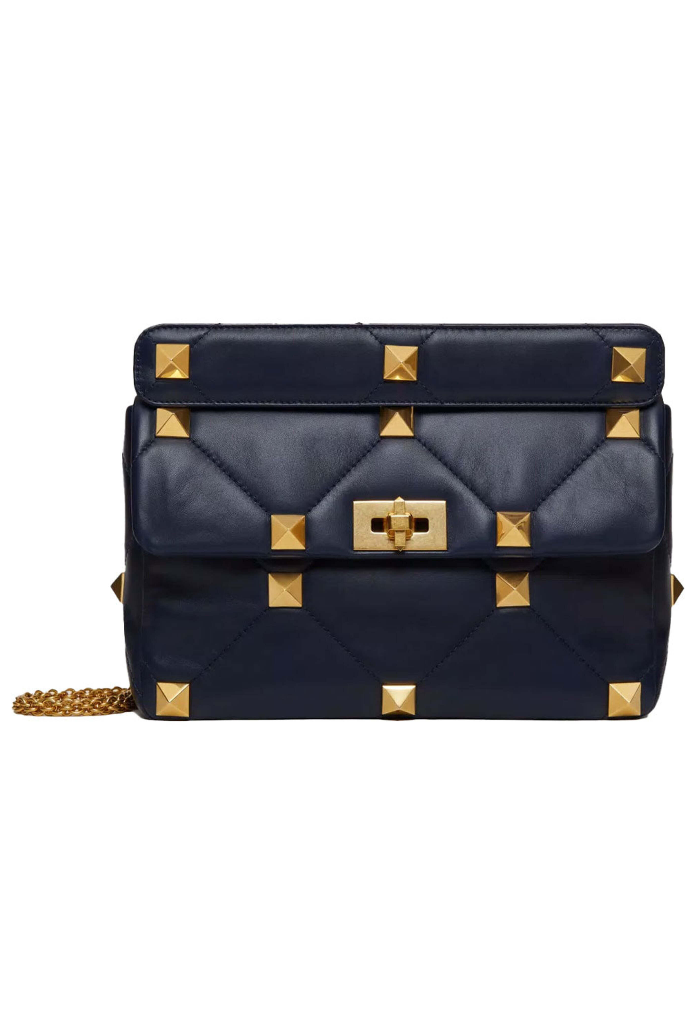 Valentino Garavani - Large Roman Stud Shoulder Bag in Marine