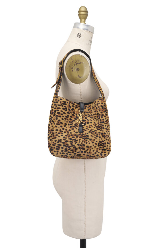 Saint Laurent Small Le 5 a 7 Supple Leopard Print Shoulder Bag - view 7