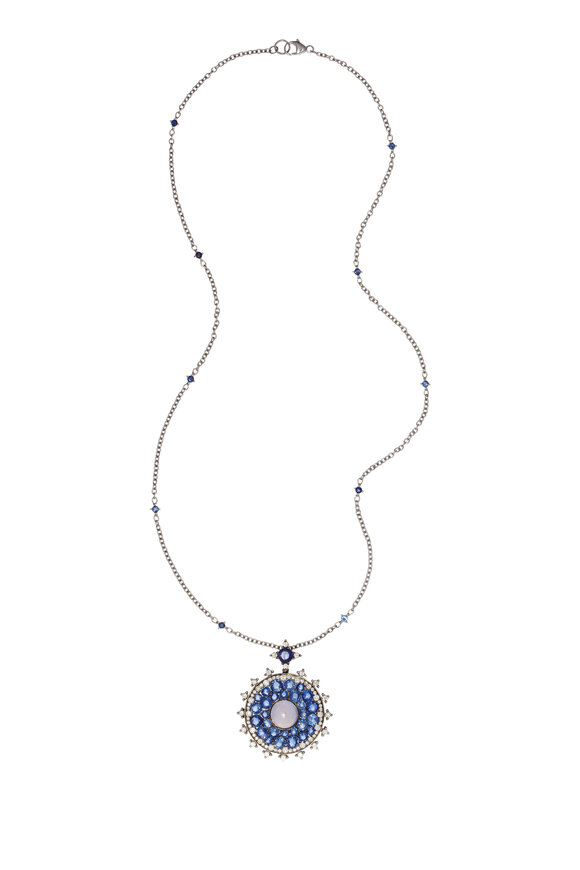 Nam Cho - White Gold Chalcedony & Diamond Necklace