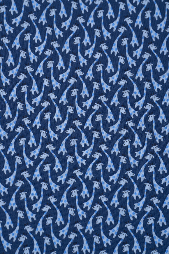 Ferragamo - Navy Blue Giraffe Print Silk Necktie