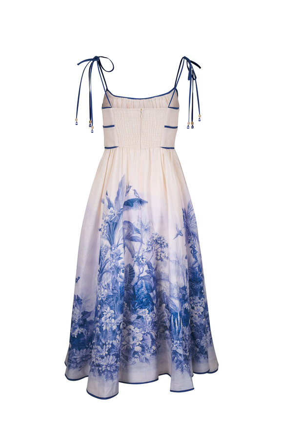 Zimmermann - Wylie Blue Palm Picnic Dress