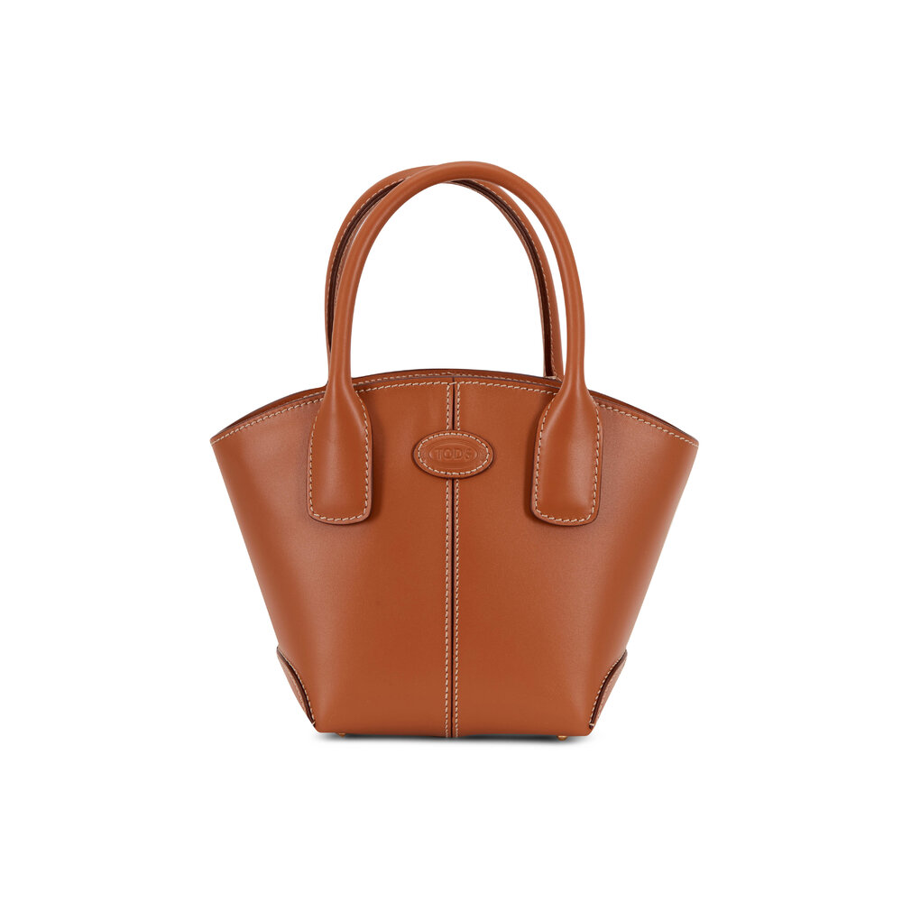 Micro leather tote bag in black - Tods