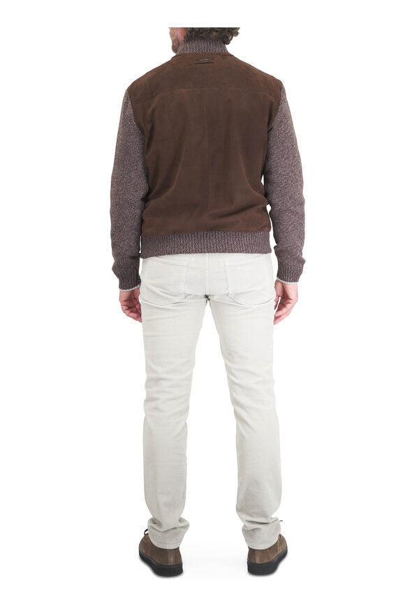 Barmas Off-White Stretch Cotton & Cashmere Corduroy Pant - view 3
