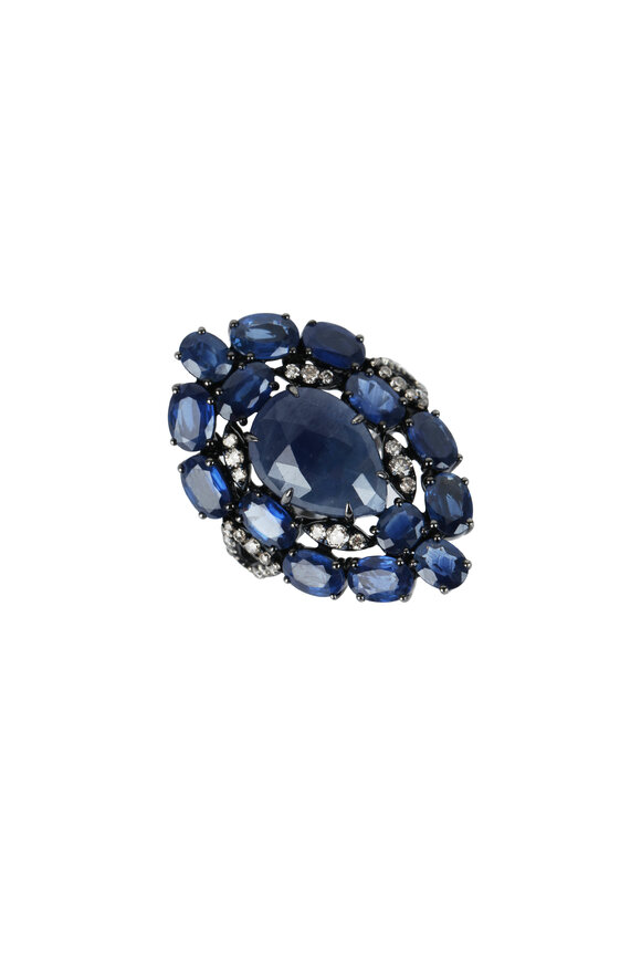 Sutra - 18K Brown Gold Blue Rough Sapphire Ring