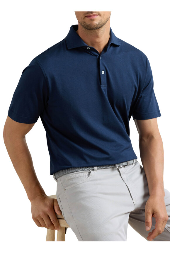 Peter Millar Excursionist Flex Navy Blue Short Sleeve Polo - view 2