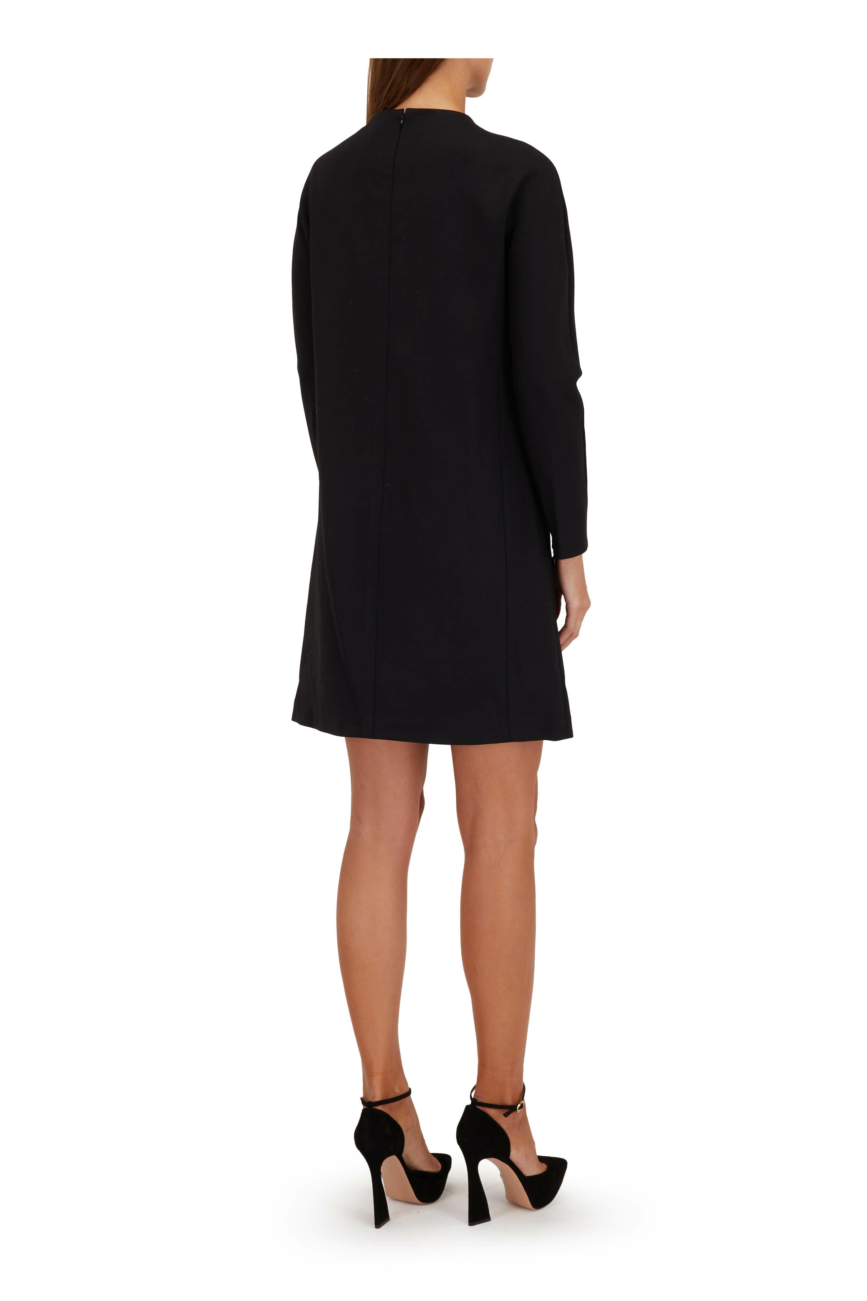 Carolina Herrera - Black Sequin-Embellished Bow Mini Dress