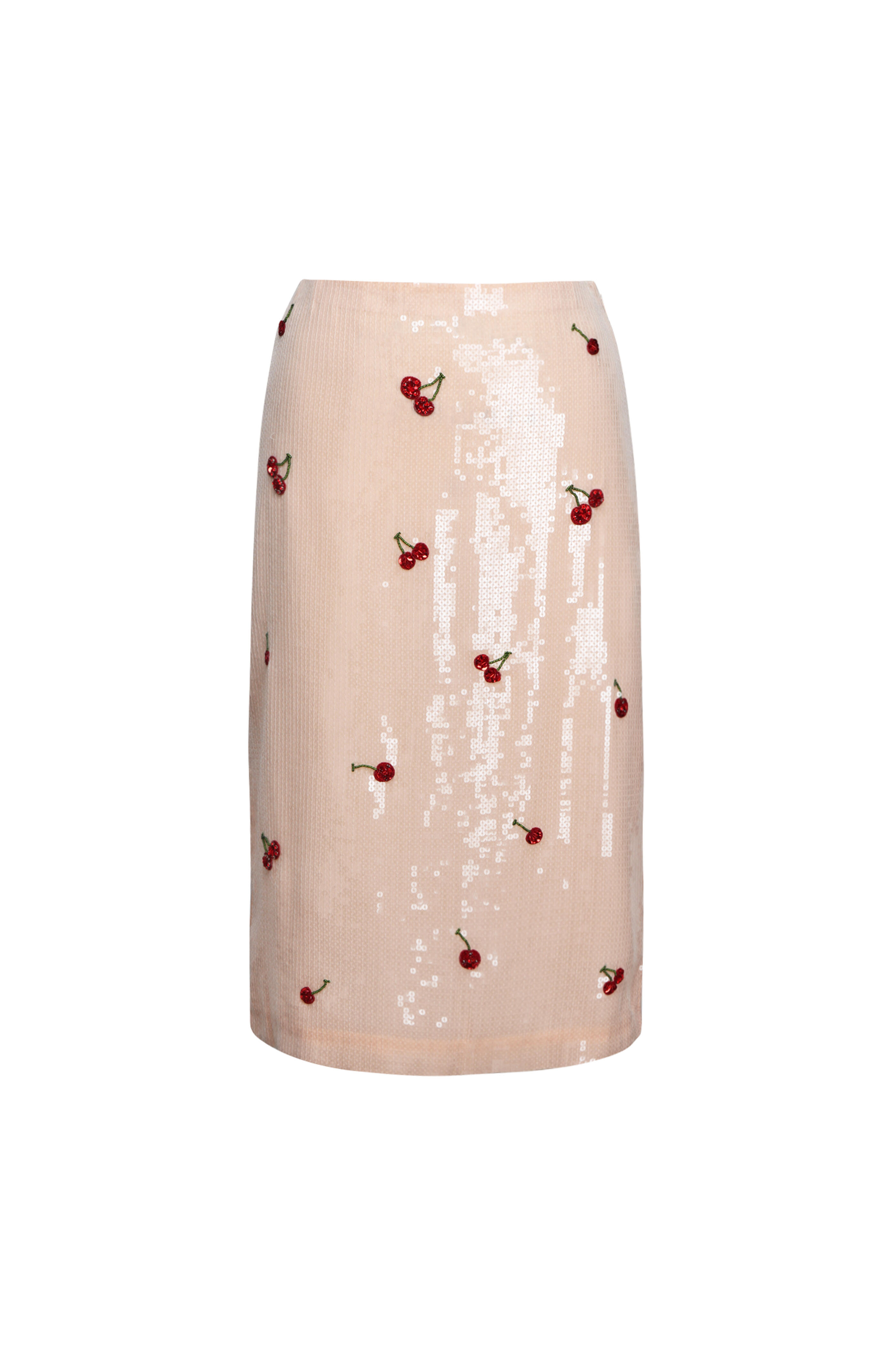 Des Phemmes - Beige Sequin Cherries Skirt | Mitchell Stores Des Phemmes - Beige Sequin Cherries Skirt | Mitchell Stores
