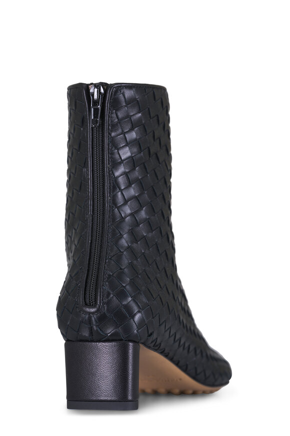 Bottega Veneta Atomic Black Intrecciato Leather Ankle Boot, 50mm - view 3