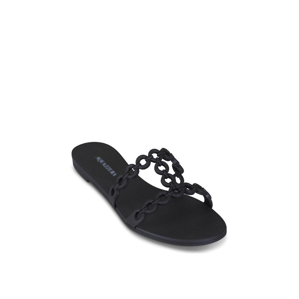 Aquazzura - Infinity Chain Black Jelly Sandal | Mitchell Stores