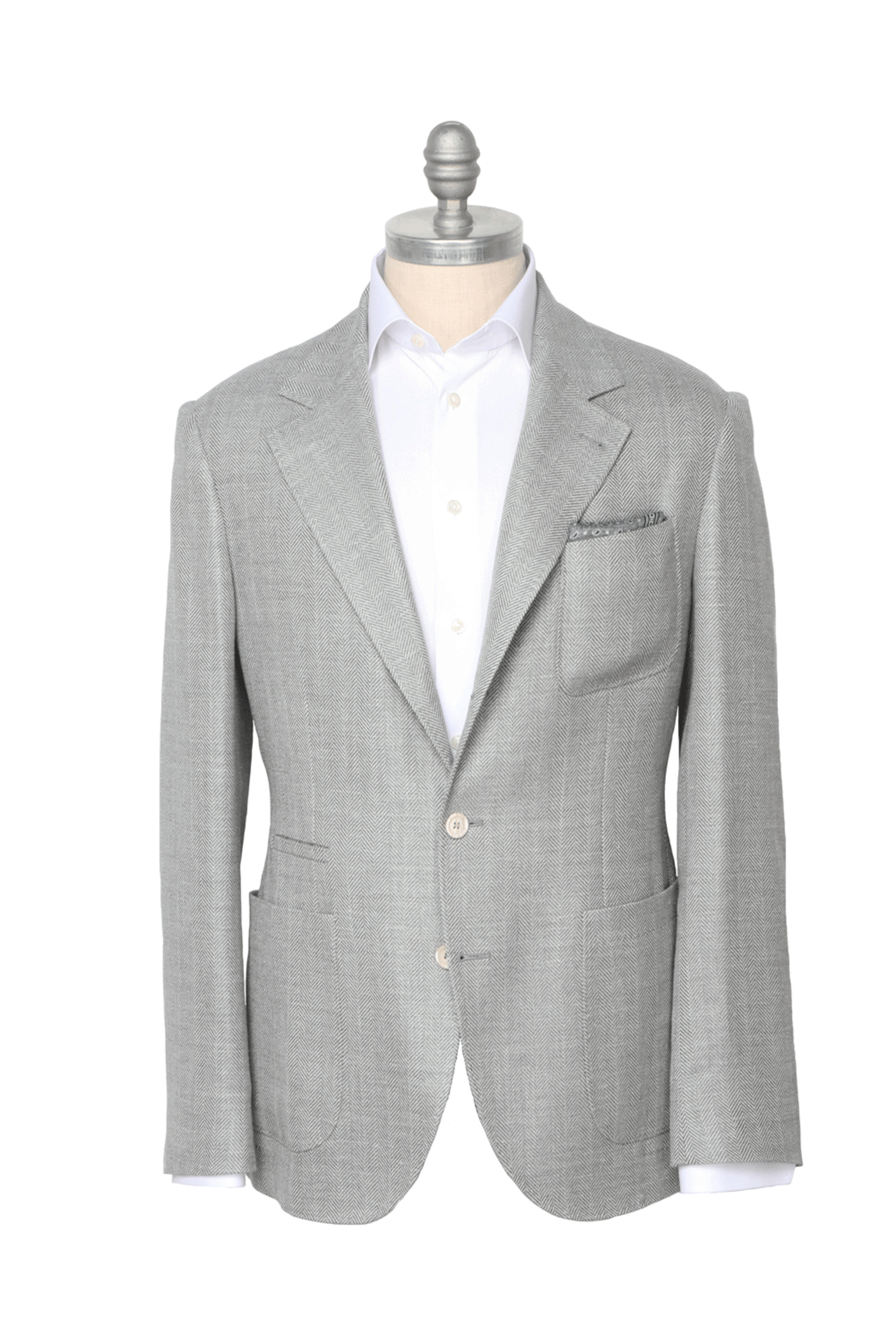 BRUNELLO CUCINELLI✨テーラードジャケット グレー　リネン Brunello Cucinelli - Gray Plaid Linen, Wool & Silk Sportcoat