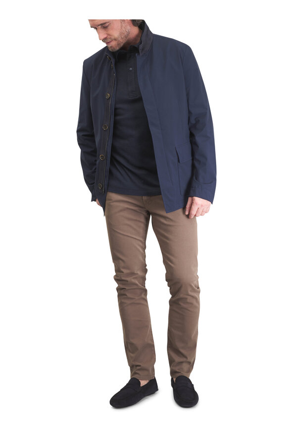Paul & Shark Navy Extra Soft Interlock Polo - view 4