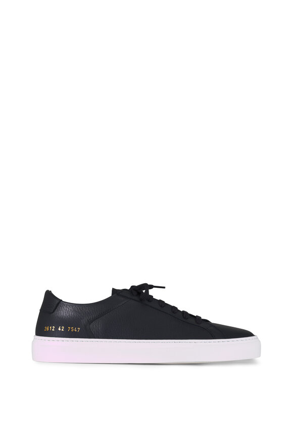 Common Projects Achilles Black Grained Leather Low Top Sneaker - view 2