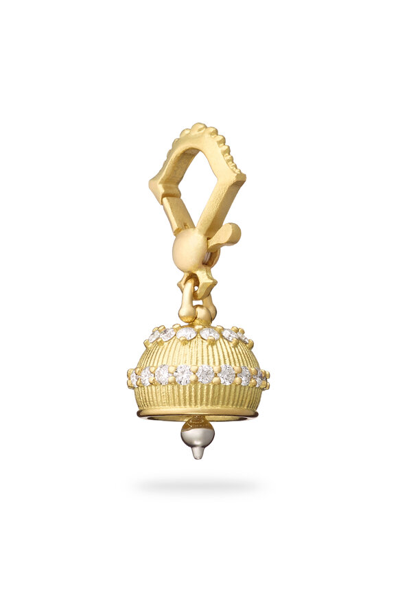 Paul Morelli 18k Yellow Gold Meditation Diamond Bell Charm