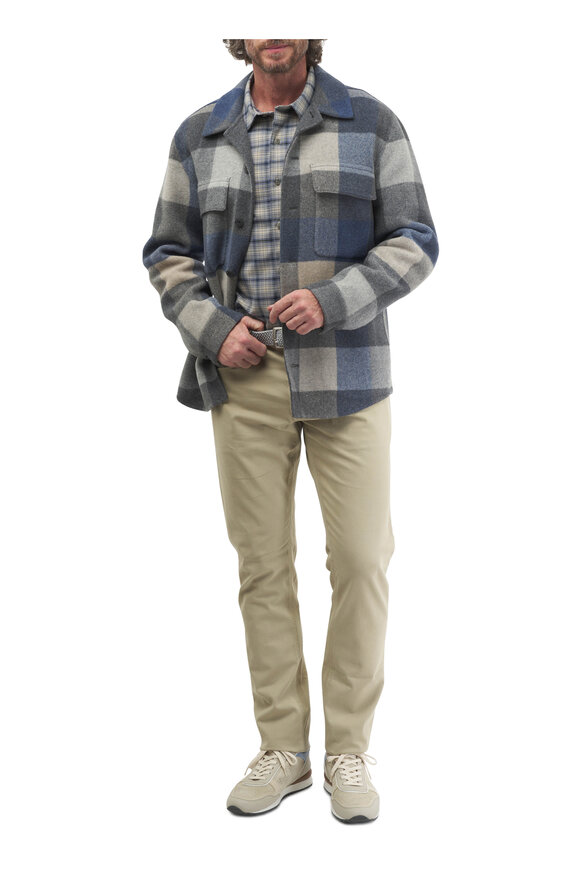 Vince - Oceanic Beluga Blue Plaid Shirt