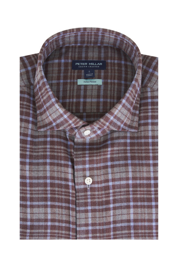Peter Millar Gray Cuneo Italian Flannel Sport Shirt - view 1