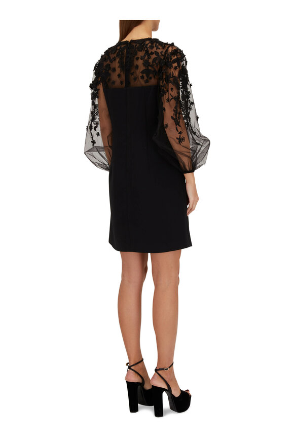 Carolina Herrera - Black Lace Applique Dress 